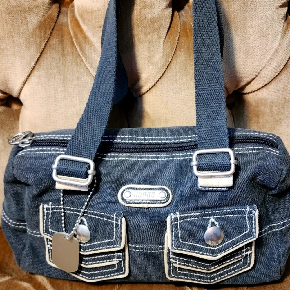Bongo Denim Faded Gray Small Satchel